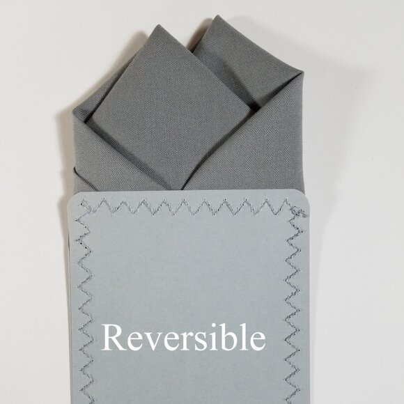 New - Battleship Grey Cotton Pre-Folded Pocket Square Handkerchief Insert - Picture 6 of 7